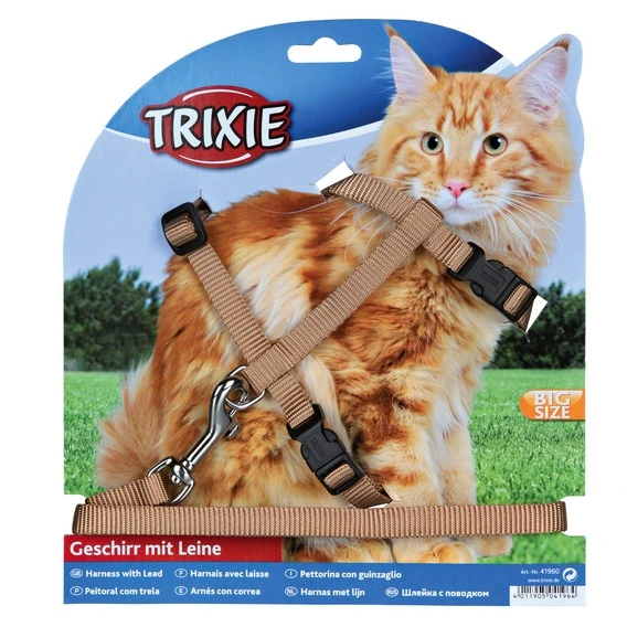 Trixie Kattesele i XXL nylon 34-57 cm med line 1.2 m (TX41960)
